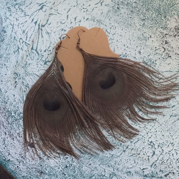 Jewelry - Peacock feather earrings